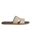 Izmir Leather Slippers Navy Ivory - HERMES - BALAAN 1