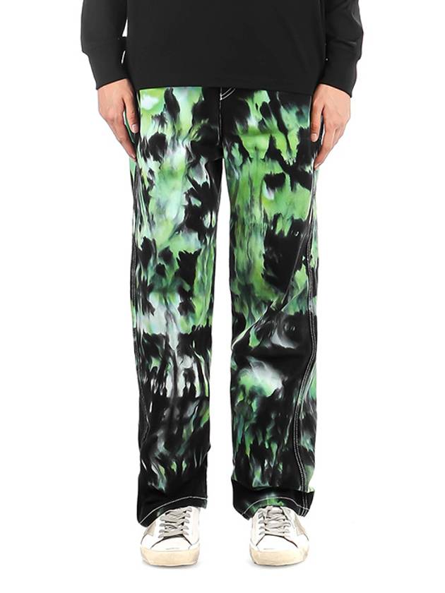 Men's Tie Dye Denim Jeans Green - AMI - BALAAN 2