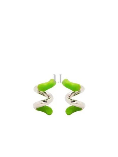 Fusillo Logo Engraved Earrings Green - SUNNEI - BALAAN 2