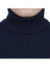 Embroidered Logo Cashmere Wool Turtleneck Blue - AMI - BALAAN 6