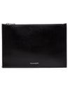 Logo Print Leather Smooth Clutch Bag Black - ALEXANDER MCQUEEN - BALAAN.