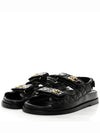 Sandals Crumpled Shiny Lambskin Black - CHANEL - BALAAN 2