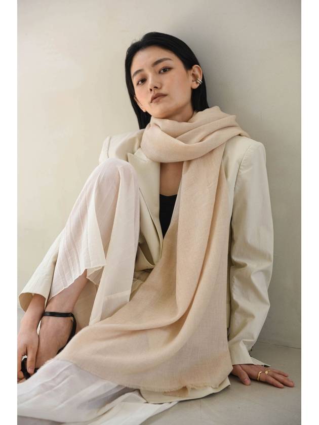 Cashmere Pashmina Muffler Beige - WILL'O THE WISP - BALAAN 3