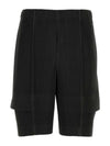 Pleated Cargo Shorts Black - ISSEY MIYAKE - BALAAN 1