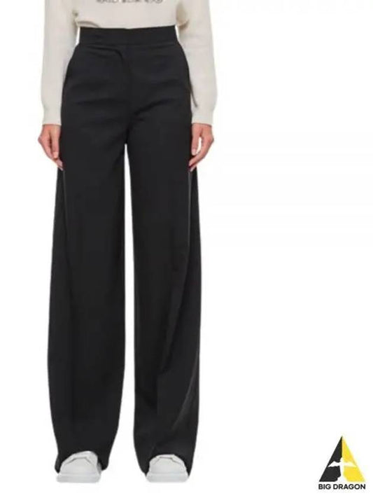 Mendoza Virgin Wool Straight Pants Black - MAX MARA - BALAAN 2