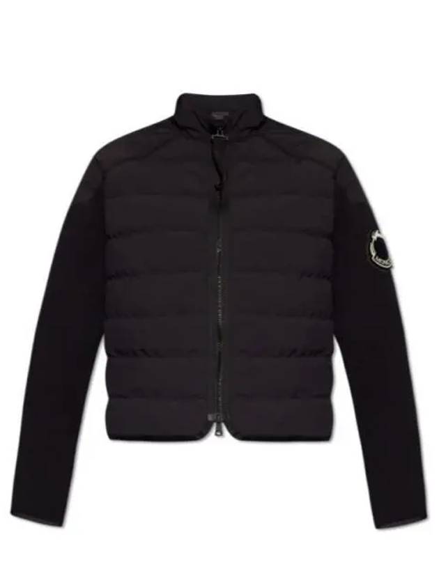 Padded Cotton Zip-Up Cardigan Black - MONCLER - BALAAN 1