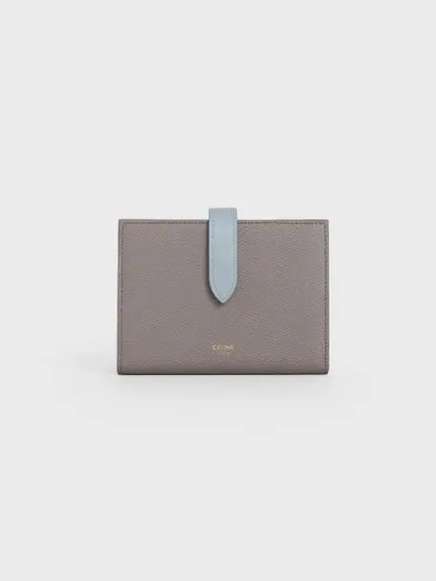 Bicolor Grained Medium Halfwallet Brown - CELINE - BALAAN.