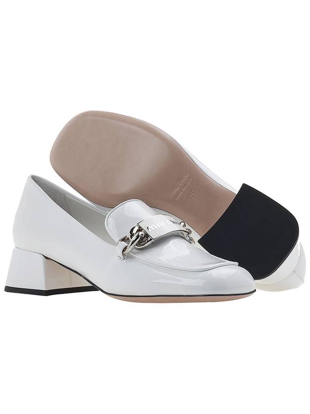 Women's Logo Patent Leather Pumps White - MIU MIU - BALAAN 6