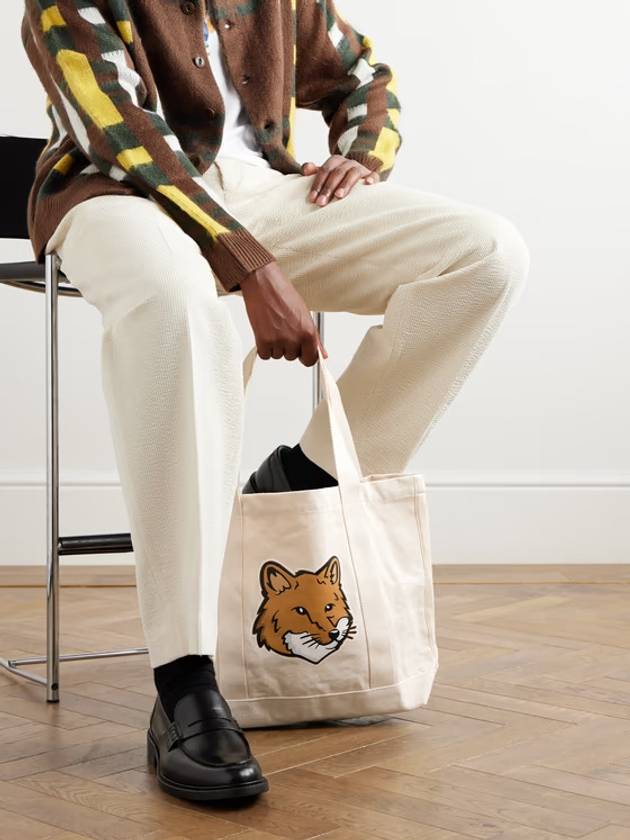 Bold Fox Head Eco Bag Ecru - MAISON KITSUNE - BALAAN 5