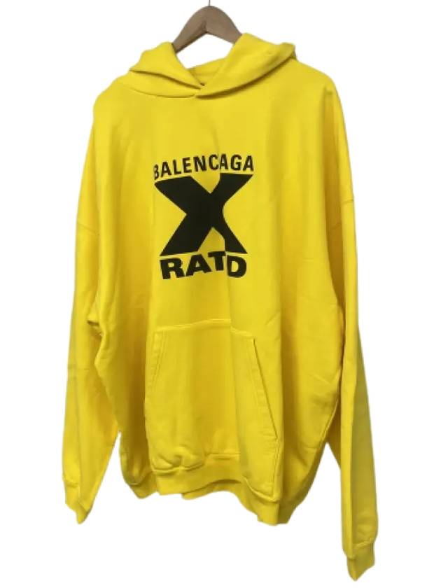 Logo Print Cotton Hoodie Yellow - BALENCIAGA - BALAAN 3