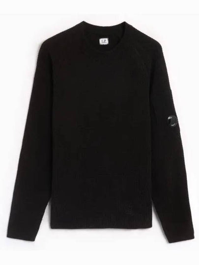 Cotton Chenille Crew Neck Knit Top Black - CP COMPANY - BALAAN 2