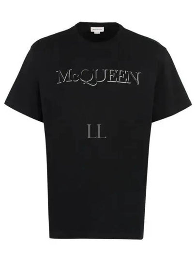 Girocolo Logo Short Sleeve T-Shirt Black - ALEXANDER MCQUEEN - BALAAN 2