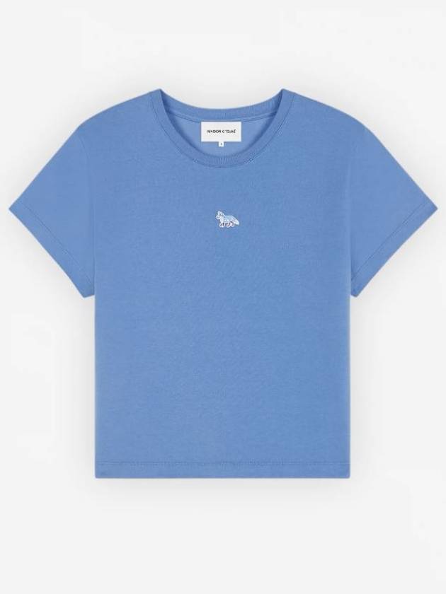 Baby Fox Patch Baby Short Sleeve T-Shirt Blue - MAISON KITSUNE - BALAAN 2