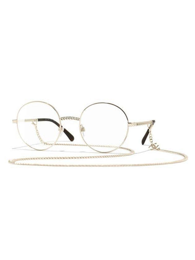 Eyewear Chain Round Eyeglasses Gold - CHANEL - BALAAN 1