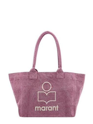 Yenky Zipper Logo Washed Cotton Tote Bag Pink - ISABEL MARANT - BALAAN 1