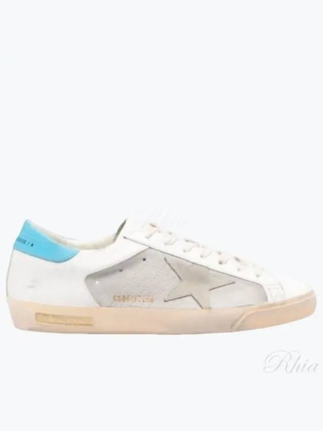 Super Star Leather Suede Low Top Sneakers White Grey Blue - GOLDEN GOOSE - BALAAN 2