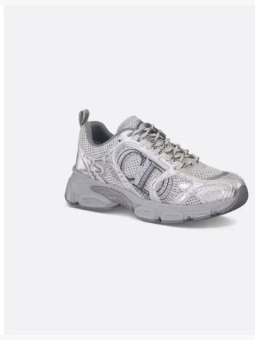 Chrono Mesh Laminated Leather Low Top Sneakers Grey - DIOR - BALAAN 1