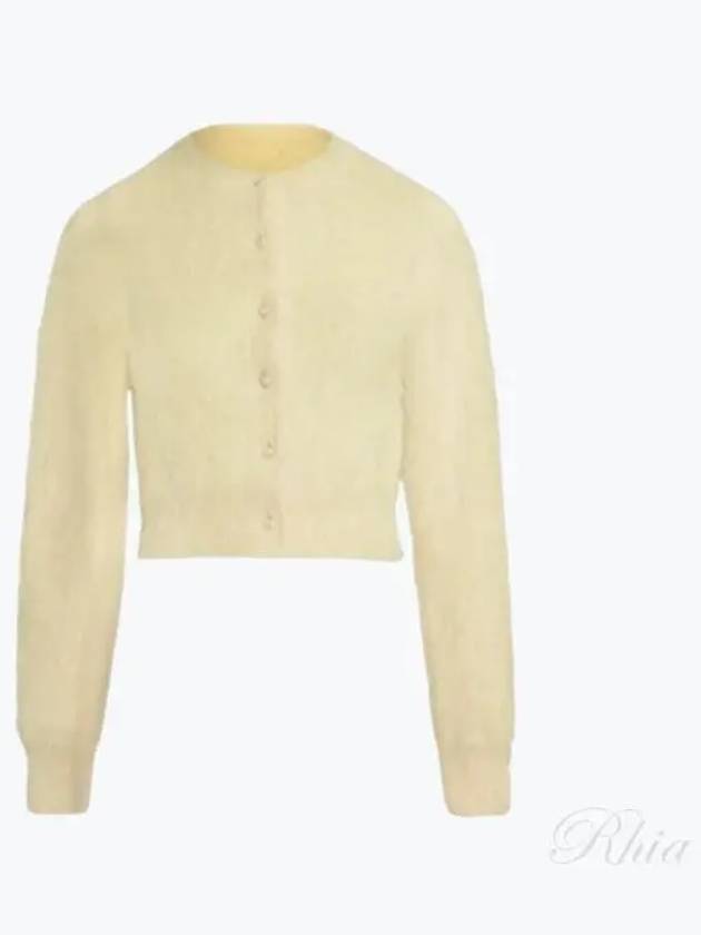 Pearl Button Back Stitch Angora Short Cardigan Light Yellow - MAISON MARGIELA - BALAAN 2