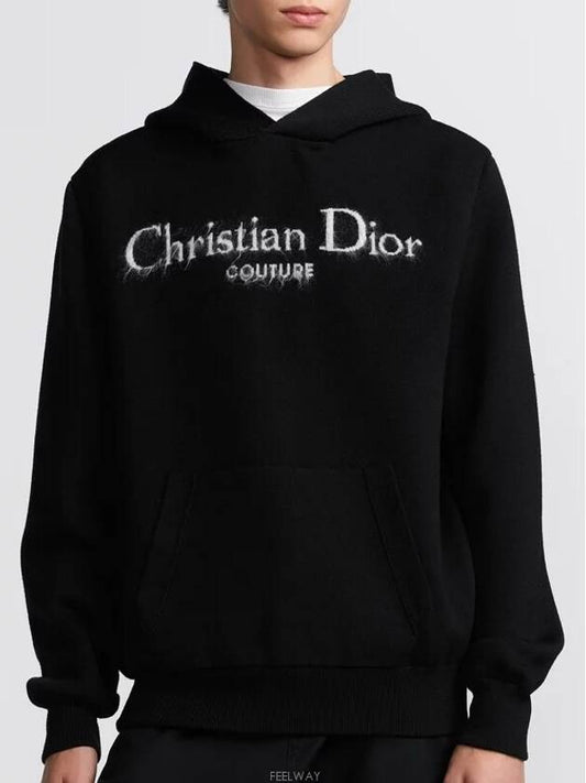 Embroidered Logo Knit Hood Black 443M649AM008 C980 - DIOR - BALAAN 2