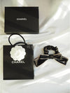 Logo Ribbon Silk Scrunch Hairband Black - CHANEL - BALAAN 11