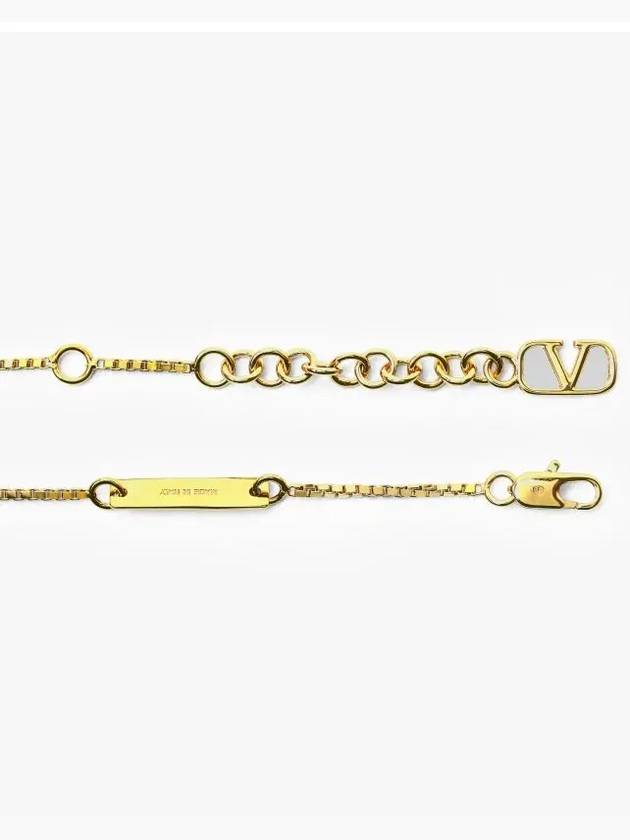 Men's V Logo Metal Bracelet Gold - VALENTINO - BALAAN 4