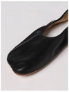 Women's Scarpa Square Toe Leather Flat Black - MAISON MARGIELA - BALAAN 10