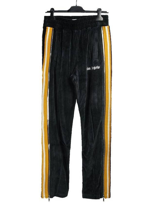 Men's Logo CHENILL Track Pants CA007F19469007 1001 BLACK WHITE PLC006bk - PALM ANGELS - BALAAN 1