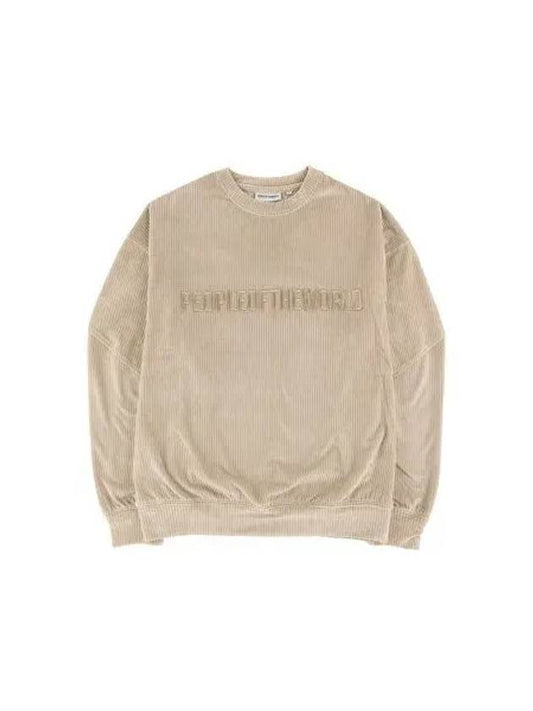 Corduroy Velboa Sweatshirt Beige - PEOPLE OF THE WORLD - BALAAN 2