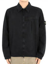 Organic Cotton Shirt Zip Up Jacket Black - STONE ISLAND - BALAAN 2