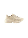 Rhyton Leather Low Top Sneakers Distressed Ivory - GUCCI - BALAAN 3