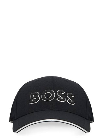 Embroidered Logo Contrast Trimming Ball Cap Black - HUGO BOSS - BALAAN 1