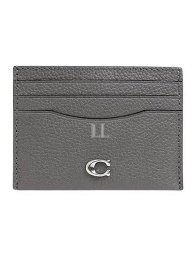 Logo Leather Card Wallet Charcoal - COACH - BALAAN 2