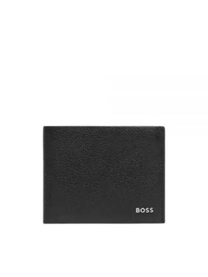 Highway Logo Grain Leather Half Wallet Black - HUGO BOSS - BALAAN 2