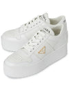 Downtown Bold Leather Low Top Sneakers White - PRADA - BALAAN 2