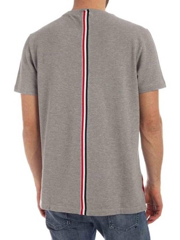 Men's Center Back Striped Short Sleeve T-Shirt Light Grey - THOM BROWNE - BALAAN 6