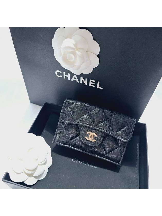 Classic snap 3 stage mini wallet black gold caviar women AP0230 - CHANEL - BALAAN 2