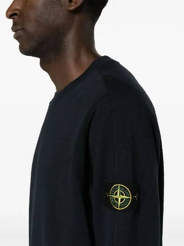 Cotton Crew Neck Sweatshirt Navy - STONE ISLAND - BALAAN 3