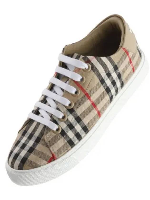 Checked Leather Sneakers Women s - BURBERRY - BALAAN 1