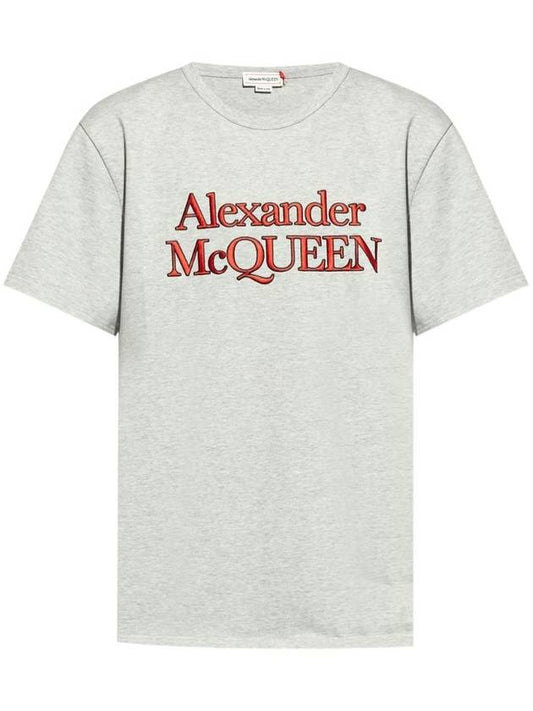 logo print cotton T shirt 794606QXAAB - ALEXANDER MCQUEEN - BALAAN 1