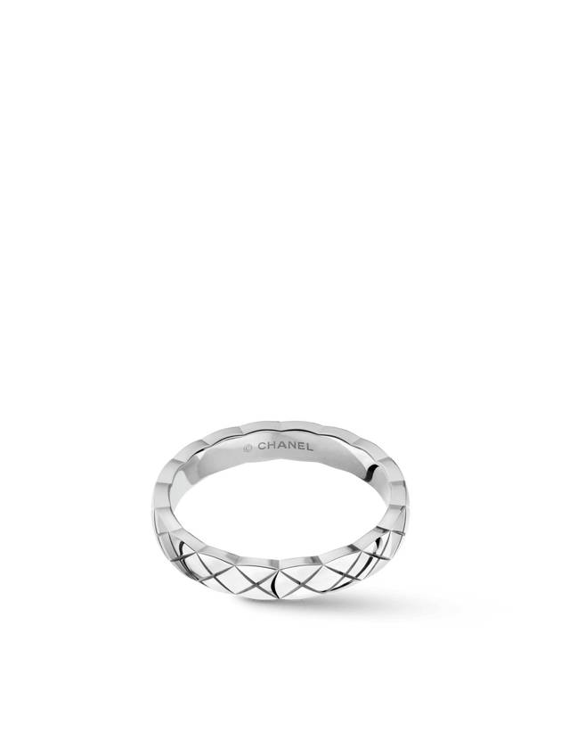 Coco Crush Quilted Ring White Gold - CHANEL - BALAAN 6