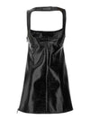 Re-Edition V-Line Vinyl Short Dress Black - COURREGES - BALAAN 3