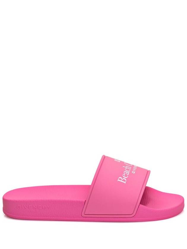 logo strap rubber slide slippers pink - GIVENCHY - BALAAN 2