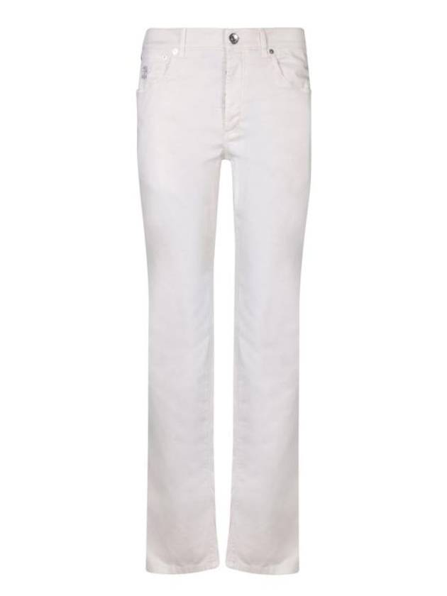 Cotton Straight Pants White - BRUNELLO CUCINELLI - BALAAN 1