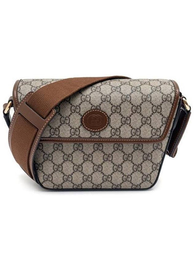 All Over GG Supreme Canvas Flap Cross Bag Beige - GUCCI - BALAAN 1