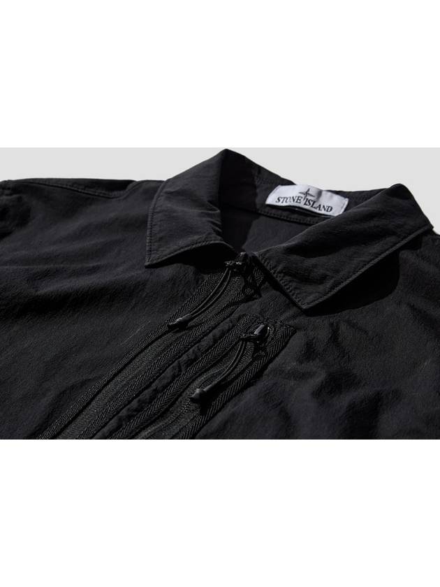 Zip-Up Over Long Sleeve Shirt Black - STONE ISLAND - BALAAN 4