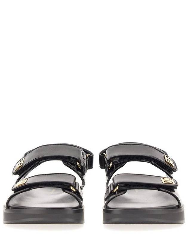 4G Strap Leather Flat Sandals Black - GIVENCHY - BALAAN 6