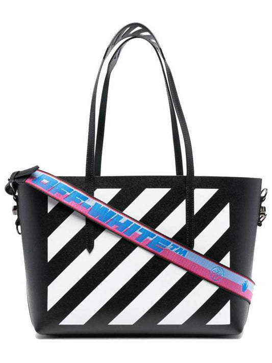 Diagonal Stripe Shopper Bag OWNA142S 21LEA001 1001 - OFF WHITE - BALAAN 1