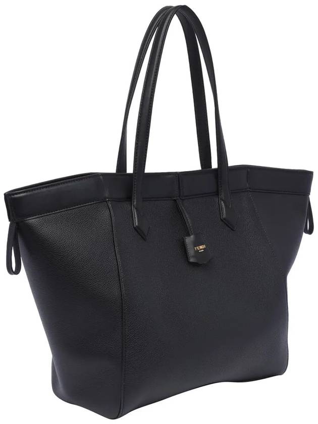 Origami Large Leather Tote Bag Black - FENDI - BALAAN 3