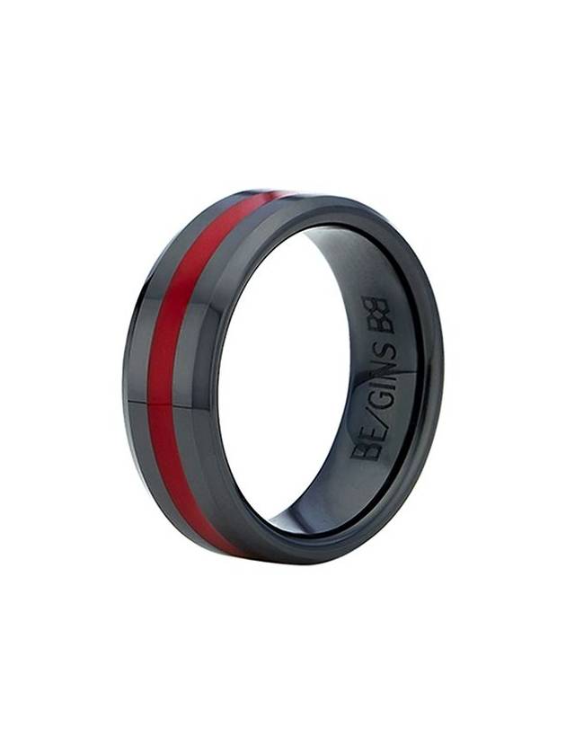 Unisex Black Red Ceramic Ring - BE/GINS - BALAAN 2