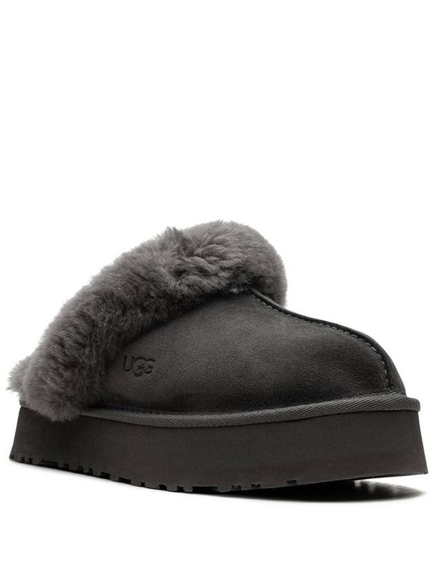 Women's Diskett Fleece Platform Slippers Grey - UGG - BALAAN 3